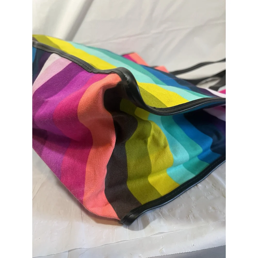 Victoria's Secret beach summer Oversized Shoulder Tote Bright Striped Bag new_11